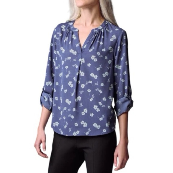 Simply Vera Vera Wang Long Sleeve Floral Print Blouse Women's Size XXL - Picture 1 of 13